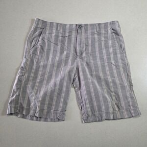 Alpine Design Mens Grey Plaid Cargo Shorts Size 38 Outdoor Hiking Casual